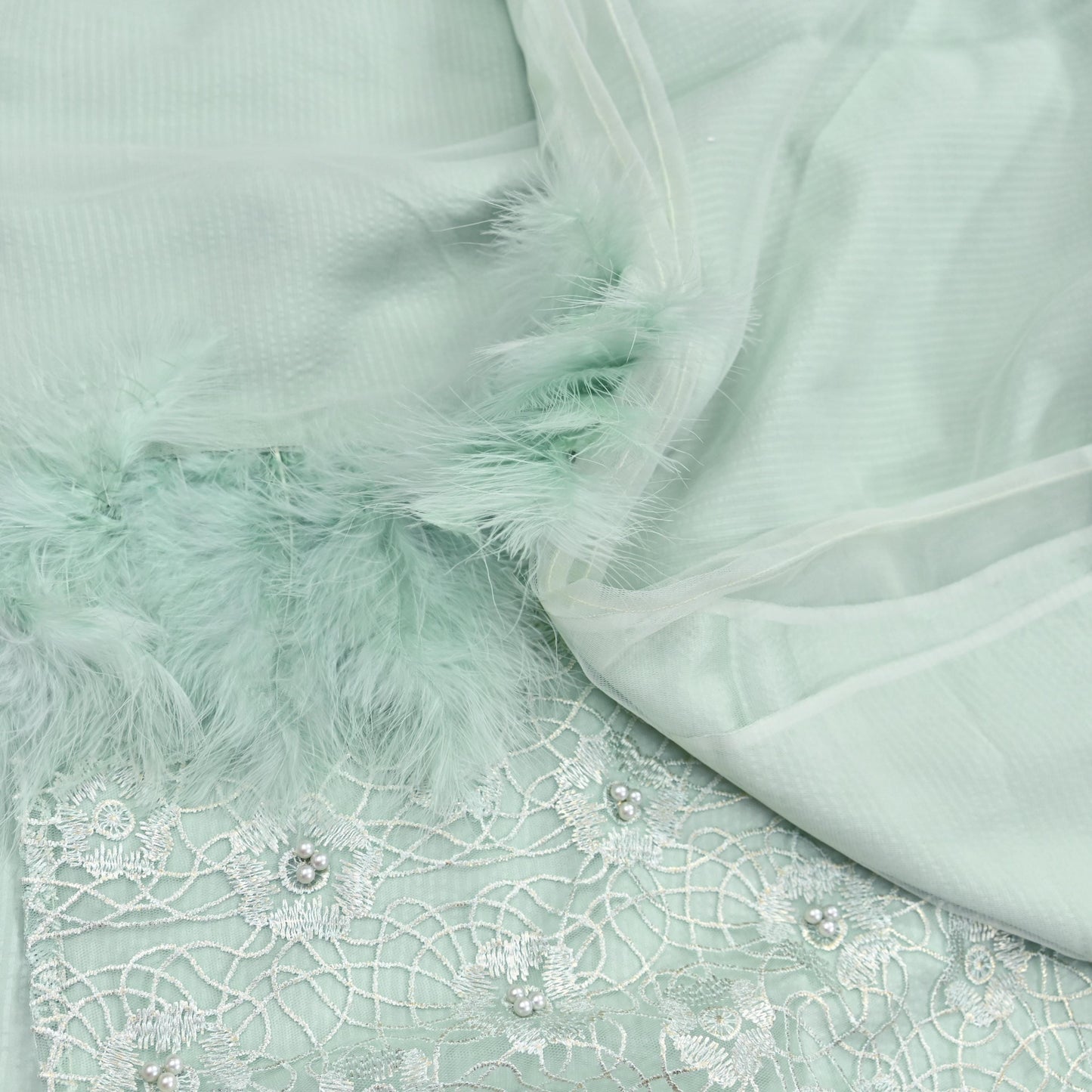Vintage Green Satin Silk & Net Saree Heavy Hand Embroidery 5.5 Yards Soft Mesh Fabric Ideal for Crafting Wedding Wear Bollywood sarees