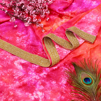 Rare Vintage Orange & Pink Pure Silk Saree Hand Embroidered Tie dye Fabric 5.5 Yards Sari Bollywood Party Wear Ethnic Designer Saree