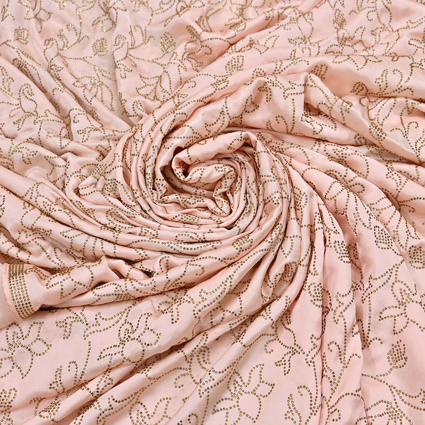 Rare Vintage Peach Pure Satin Silk Saree Hand Embroidered Fabric 5.5 Yards Sari Bollywood Party Wear Ethnic Saree with blouse fabric