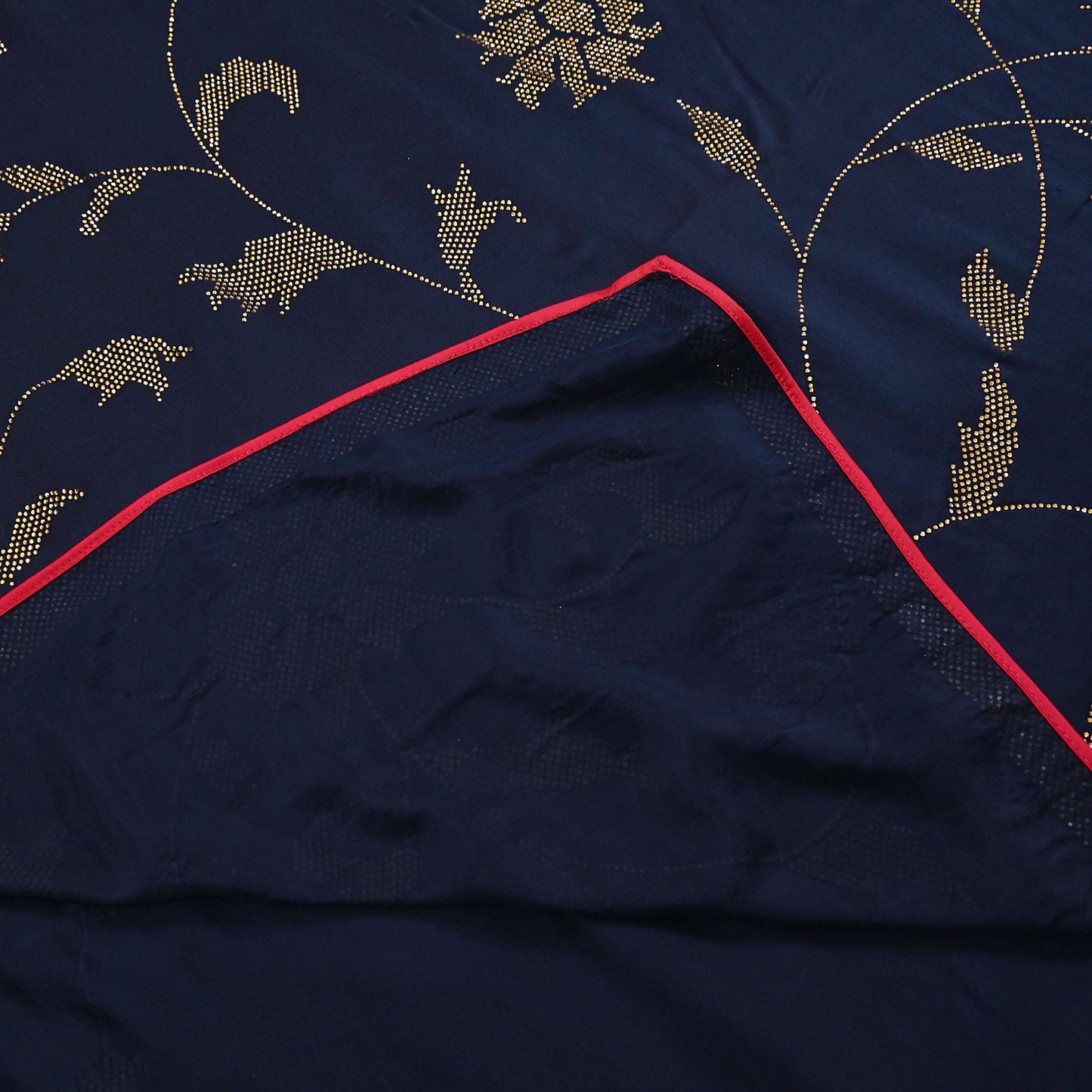 Rare Vintage Blue Pure Satin Silk Saree Hand Embroidered Fabric 6 Yards Sari Bollywood Party Wear Ethnic Designer Saree