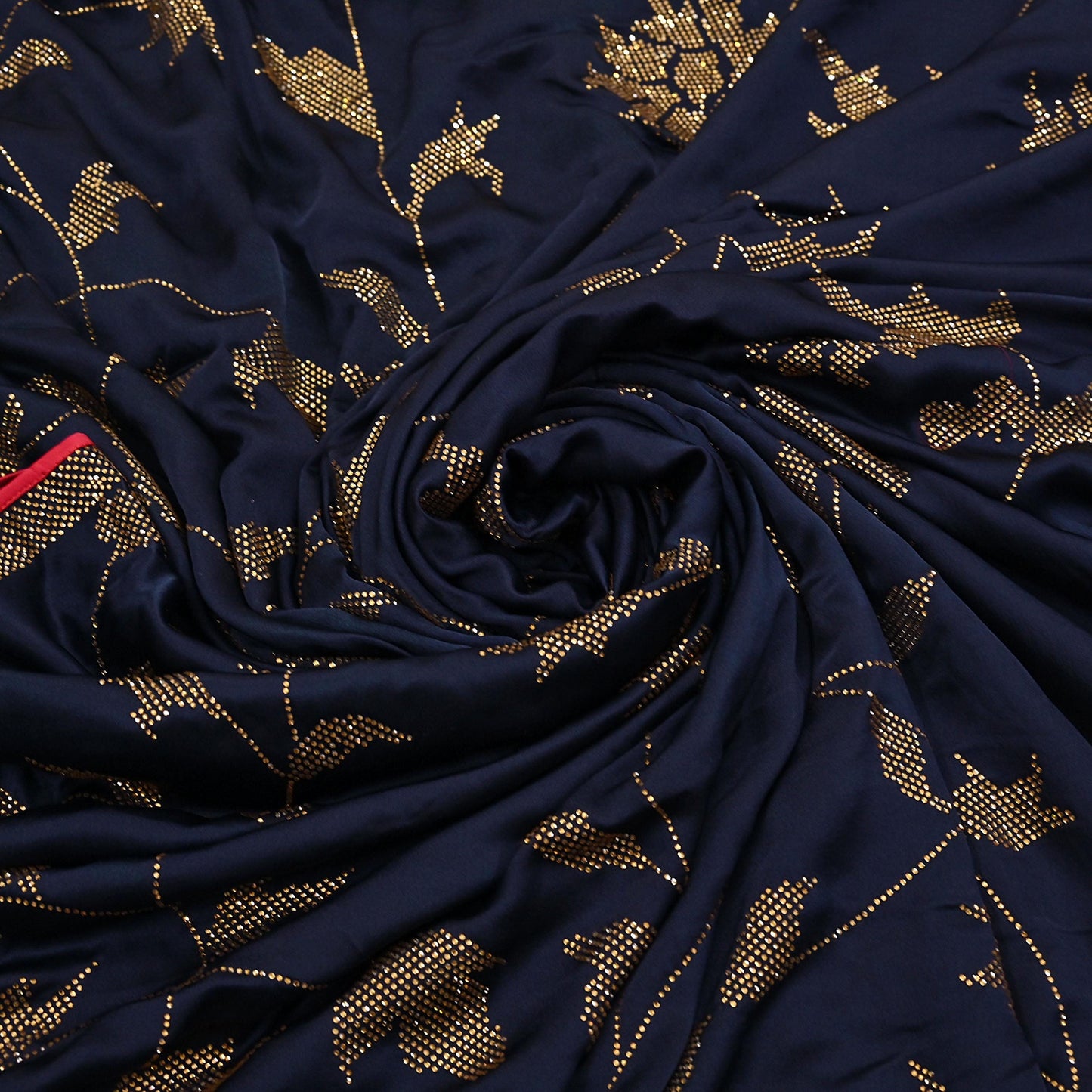 Rare Vintage Blue Pure Satin Silk Saree Hand Embroidered Fabric 6 Yards Sari Bollywood Party Wear Ethnic Designer Saree