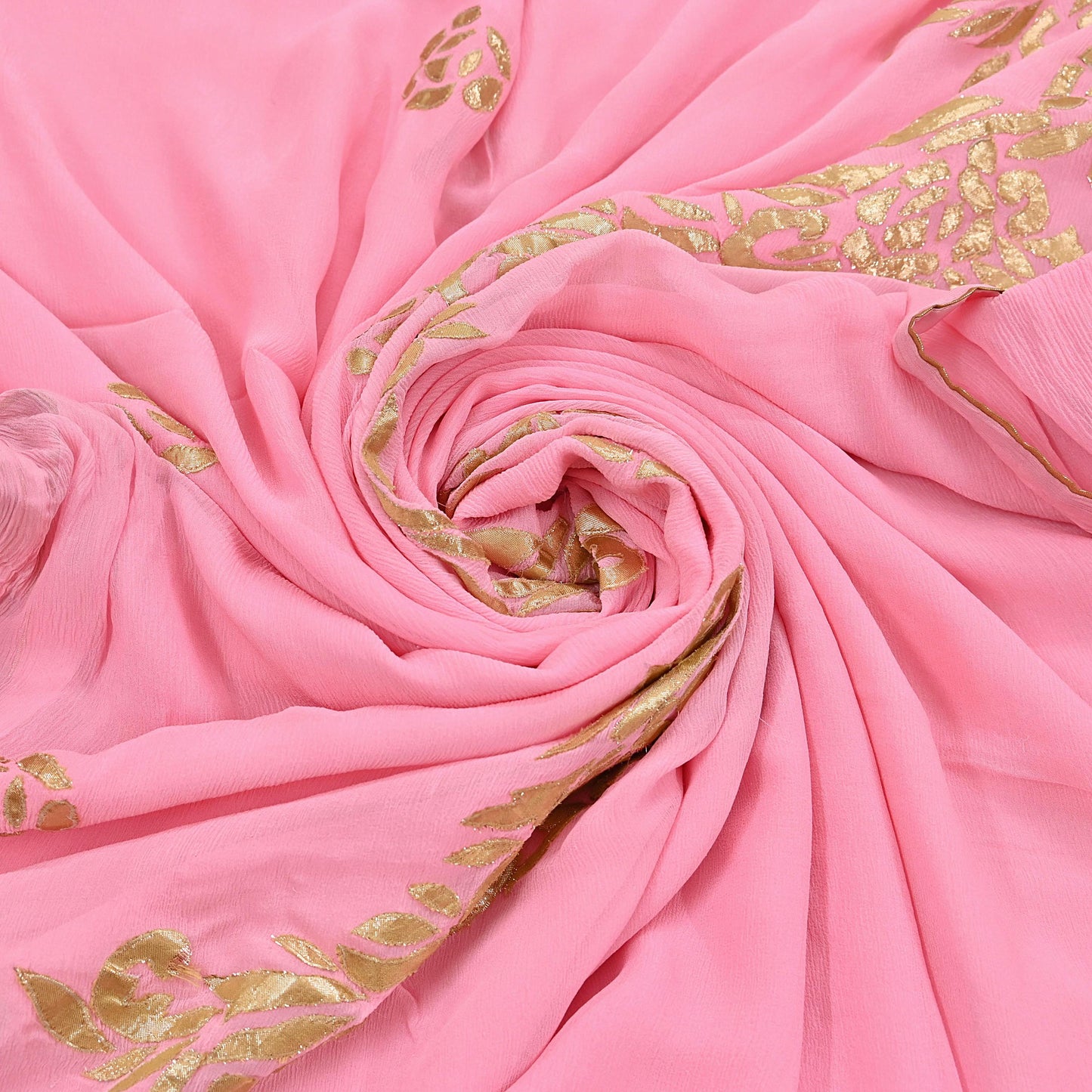 Rare Vintage Pink Pure Chiffon Silk Saree Hand Embroidered Fabric 6 Yards Sari Bollywood Party Wear Ethnic saree