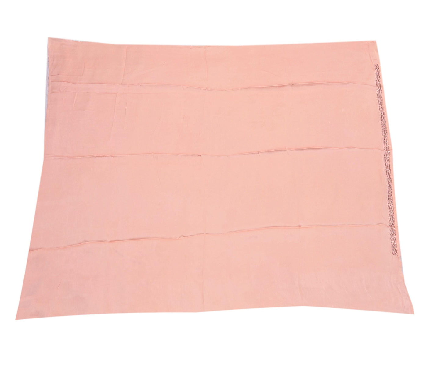 Rare Vintage Peach Pure Chiffon Silk Saree Hand Embroidered Fabric 6 Yards Sari Bollywood Party Wear Ethnic saree With Satin Blouse Fabric