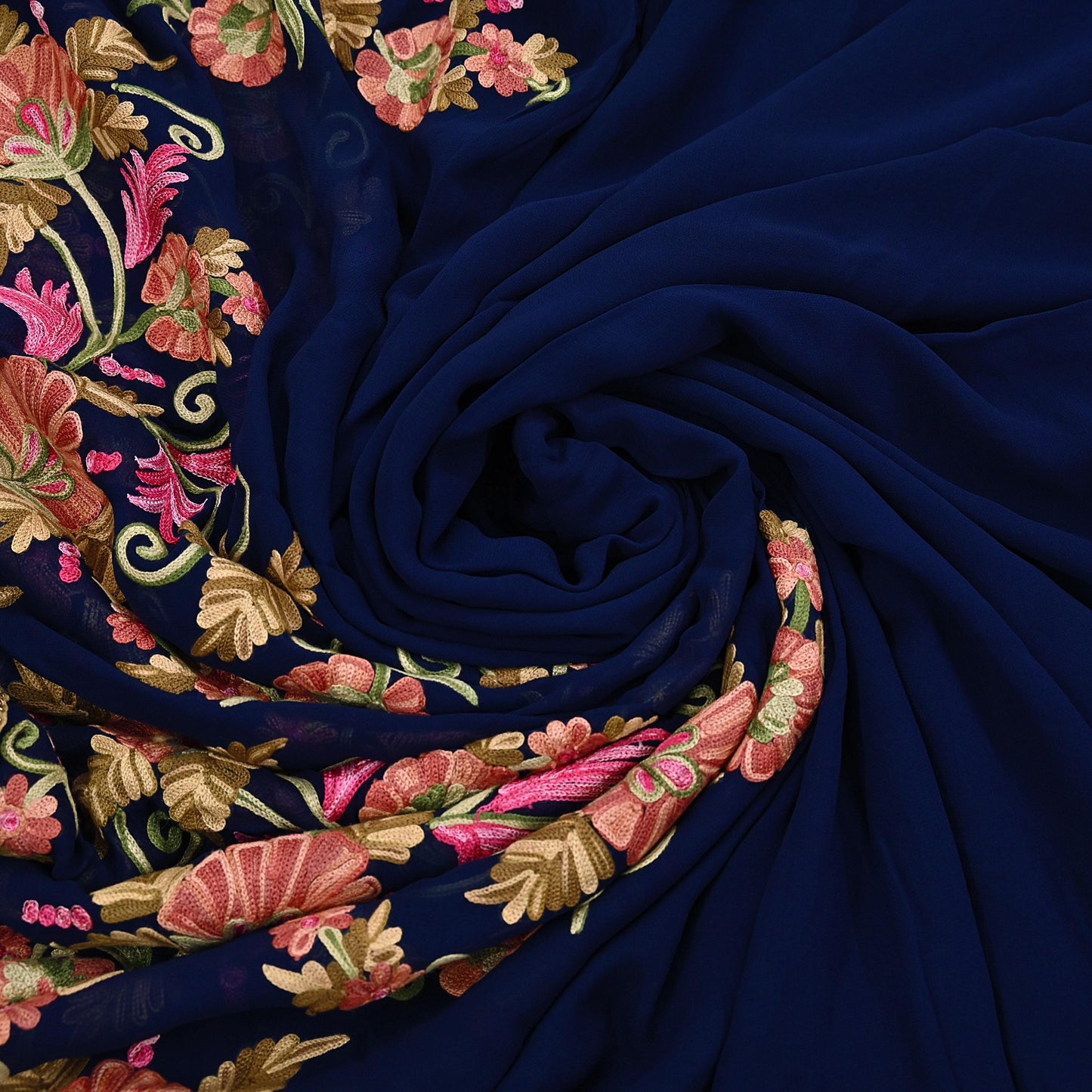 Rare Vintage Blue Georgette Silk Saree Zardozi Hand Embroidered Designer Sabyasachi Sari 5.5 Yard Bollywood Party Wear