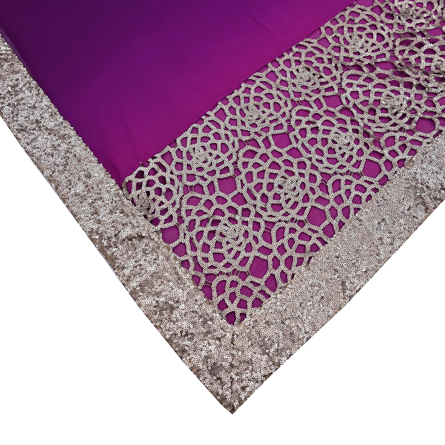 Rare Vintage Purple Pure Chiffon Silk Saree Hand Embroidered Designer Sabyasachi Sari 5.5 Yard Bollywood Party Wear saree with Blouse Fabric