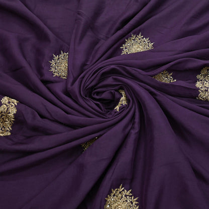 Rare Vintage Purple Pure Silk Saree Zardozi Hand Embroidered Designer Sabyasachi Sari 6 Yard Bollywood Party Wear