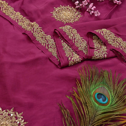 Rare Vintage Pink Pure Silk Saree Zardozi Hand Embroidered Designer Sabyasachi Sari 5.5 Yard Bollywood Party Wear
