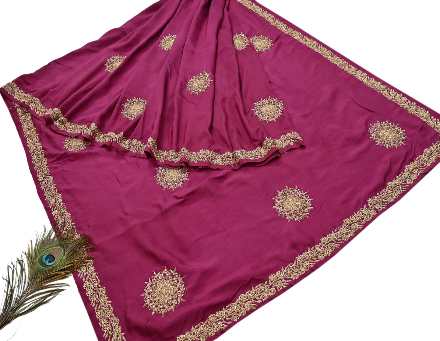 Rare Vintage Pink Pure Silk Saree Zardozi Hand Embroidered Designer Sabyasachi Sari 5.5 Yard Bollywood Party Wear