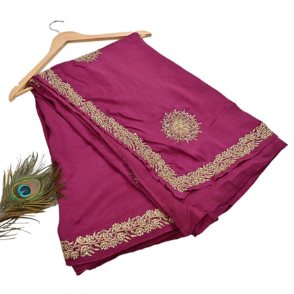 Rare Vintage Pink Pure Silk Saree Zardozi Hand Embroidered Designer Sabyasachi Sari 5.5 Yard Bollywood Party Wear