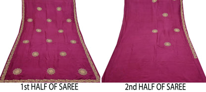 Rare Vintage Pink Pure Silk Saree Zardozi Hand Embroidered Designer Sabyasachi Sari 5.5 Yard Bollywood Party Wear
