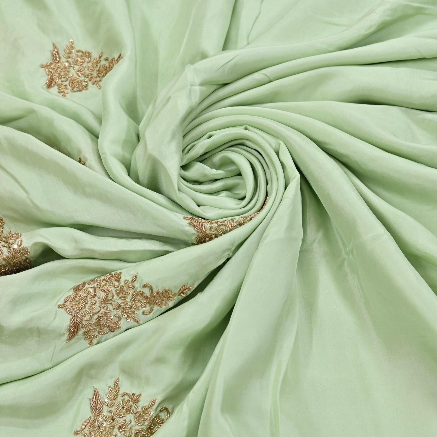 Rare Vintage Pista Green Pure Silk Saree Zardozi Hand Embroidered Designer Sabyasachi Sari 5.5 Yard Bollywood Party Wear