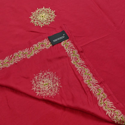Rare Vintage Red Pure Silk Saree Zardozi Hand Embroidered Designer Sabyasachi Sari 5.5 Yard Bollywood Party Wear
