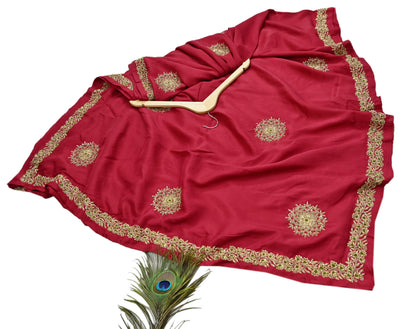 Rare Vintage Red Pure Silk Saree Zardozi Hand Embroidered Designer Sabyasachi Sari 5.5 Yard Bollywood Party Wear