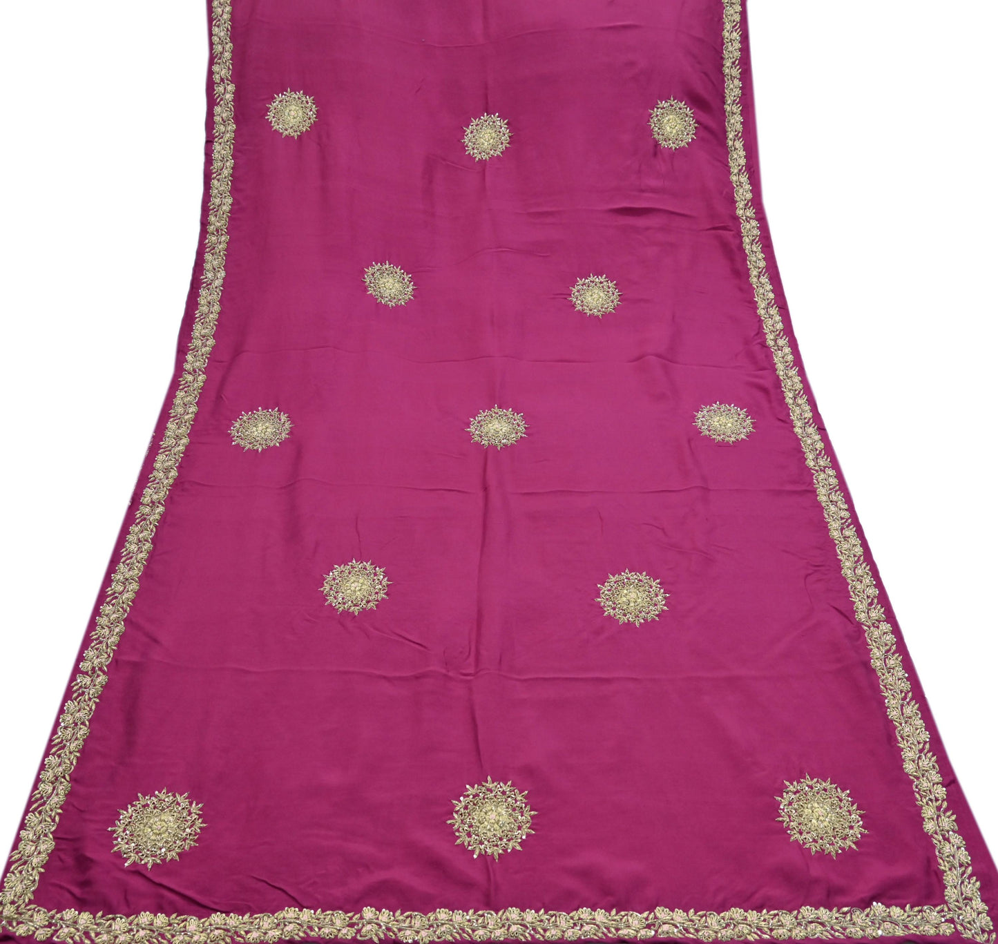Rare Vintage Purple Pure Silk Saree Zardozi Hand Embroidered Designer Sabyasachi Sari 5.5 Yard Bollywood Party Wear