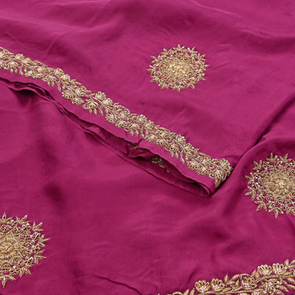 Rare Vintage Purple Pure Silk Saree Zardozi Hand Embroidered Designer Sabyasachi Sari 5.5 Yard Bollywood Party Wear