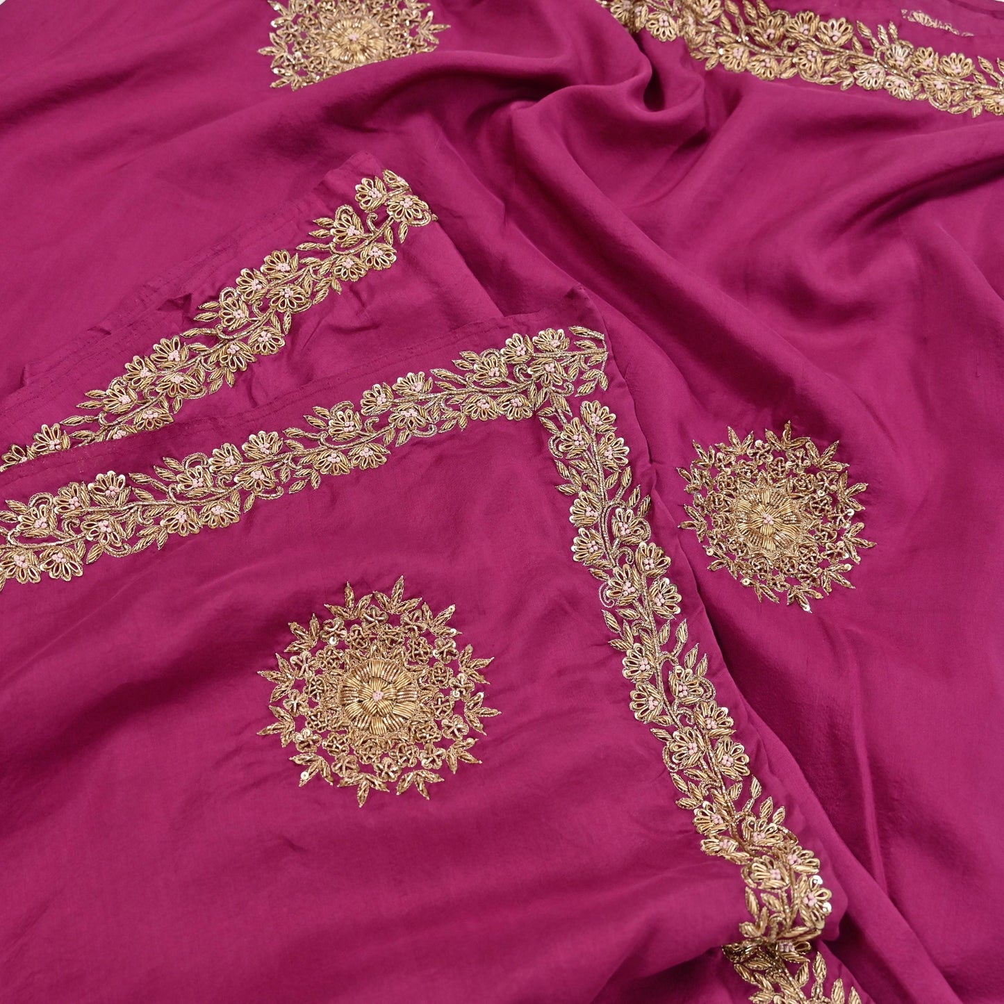 Rare Vintage Purple Pure Silk Saree Zardozi Hand Embroidered Designer Sabyasachi Sari 5.5 Yard Bollywood Party Wear