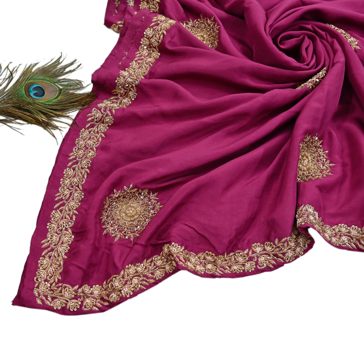 Rare Vintage Purple Pure Silk Saree Zardozi Hand Embroidered Designer Sabyasachi Sari 5.5 Yard Bollywood Party Wear