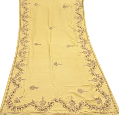 Rare Vintage Yellow Pure Silk Saree Zardozi Hand Embroidered Designer Sabyasachi Sari 5.5 Yard Bollywood Party Wear