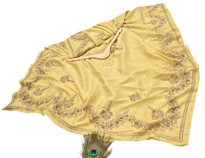 Rare Vintage Yellow Pure Silk Saree Zardozi Hand Embroidered Designer Sabyasachi Sari 5.5 Yard Bollywood Party Wear