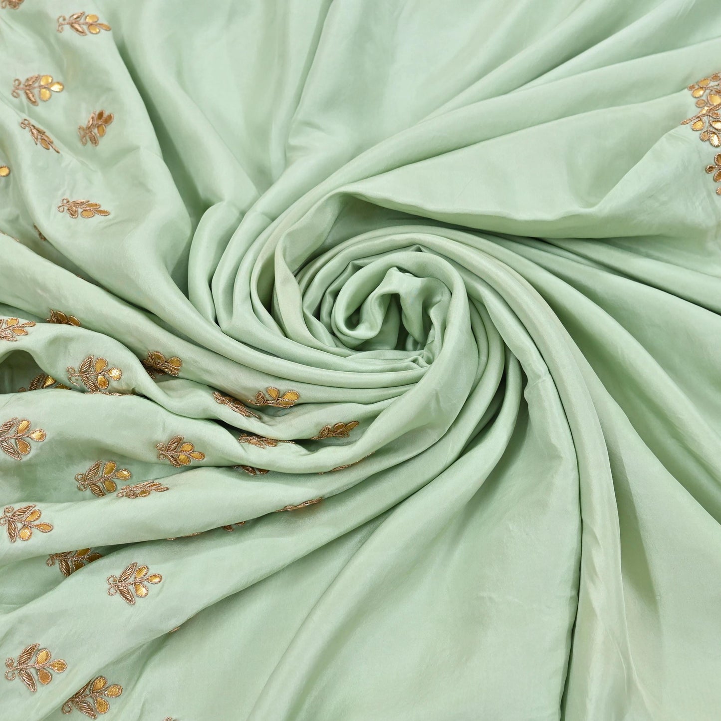 Rare Vintage Pista Green Pure Silk Saree Zardozi Gota Hand Embroidered Designer Sabyasachi Sari 5.5 Yard Bollywood Party Wear
