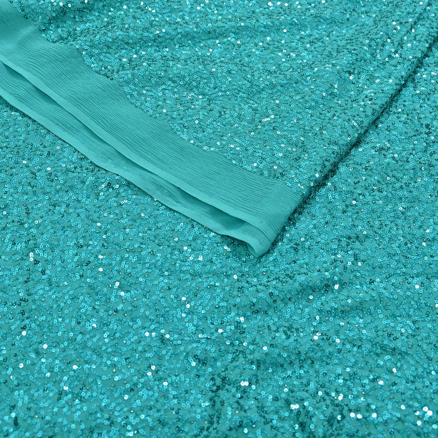 Rare Vintage Green Pure Chiffon Silk Saree Hand Embroidered Mukesh Fabric 5.5 Yards Sari Bollywood Party Wear Ethnic saree