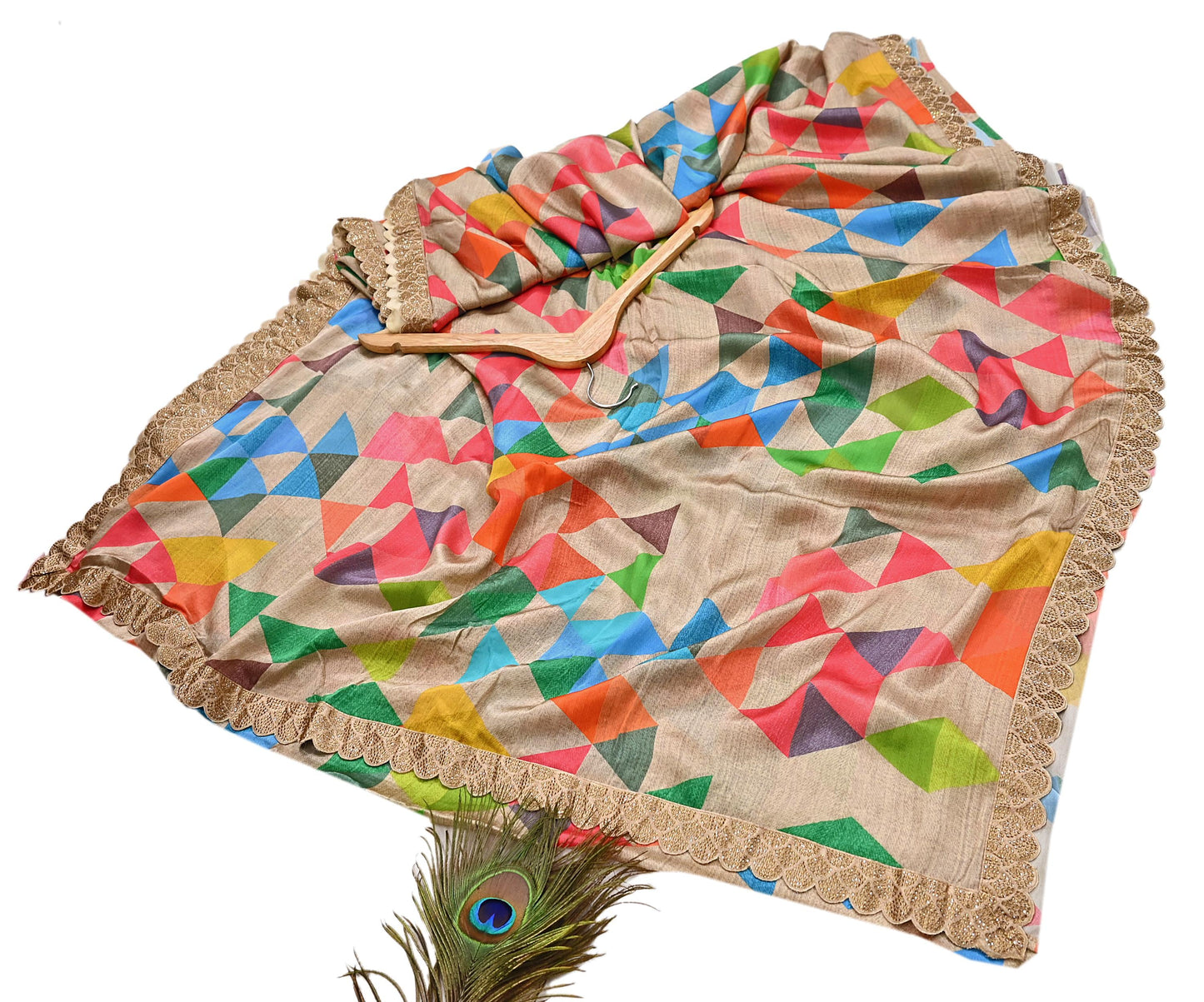 Rare Vintage Multi Pure Satin Silk Saree Hand Embroidered Fabric 5.5 Yards Sari Bollywood Party Wear Ethnic Designer Saree