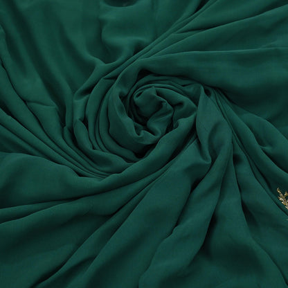 Rare Vintage Bottle Green Pure Georgette Silk Saree Hand Embroidered Fabric 5.5 Yards Sari Bollywood Party Wear Ethnic Designer Saree