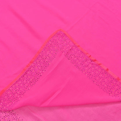 Rare Vintage Magenta Pure Chiffon Silk Saree Hand Embroidered Fabric 5.5 Yards Sari Bollywood Party Wear Ethnic saree