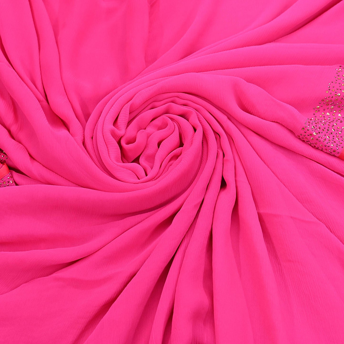 Rare Vintage Magenta Pure Chiffon Silk Saree Hand Embroidered Fabric 5.5 Yards Sari Bollywood Party Wear Ethnic saree