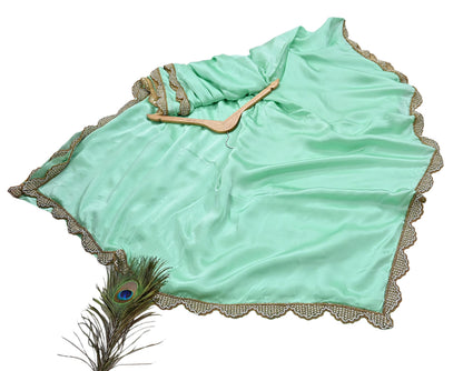 Rare Vintage Green Pure Satin Silk Saree Hand Embroidered Fabric 5.5 Yards Sari Bollywood Party Wear Ethnic Saree