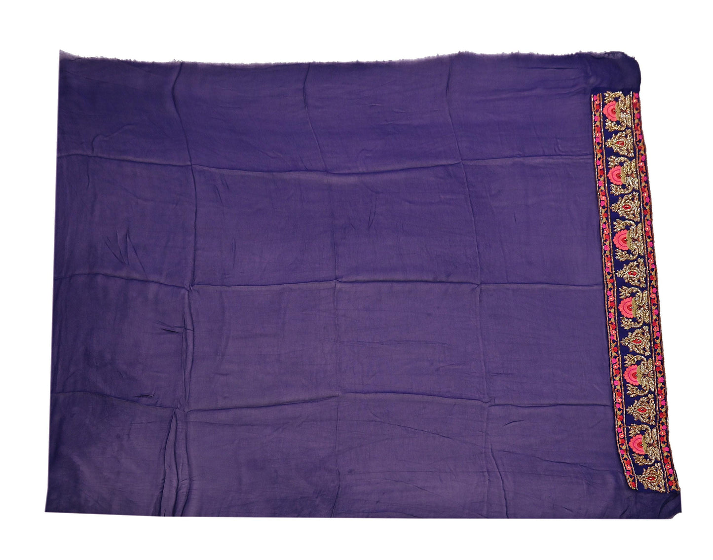 Rare Vintage Blue Pure Georgette Silk Saree Hand Embroidered Designer Abu Jani Sari 5.5 Yard Bollywood Party Wear with Blouse fabric