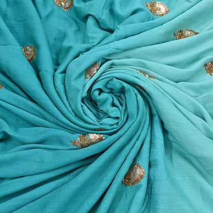 Rare Green Pure Silk Saree Zardozi Hand Embroidered Designer Sabyasachi Sari 6 Yard Bollywood Party Wear with Blouse Fabric