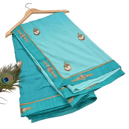 Rare Green Pure Silk Saree Zardozi Hand Embroidered Designer Sabyasachi Sari 6 Yard Bollywood Party Wear with Blouse Fabric