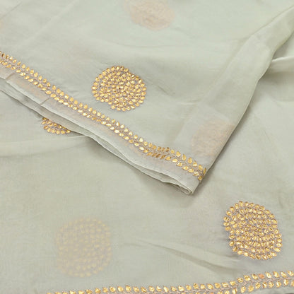 Rare Vintage Green Pure Organza Silk Saree Zardozi Hand Embroidered Designer Sari 6 Yard Bollywood Party Wear