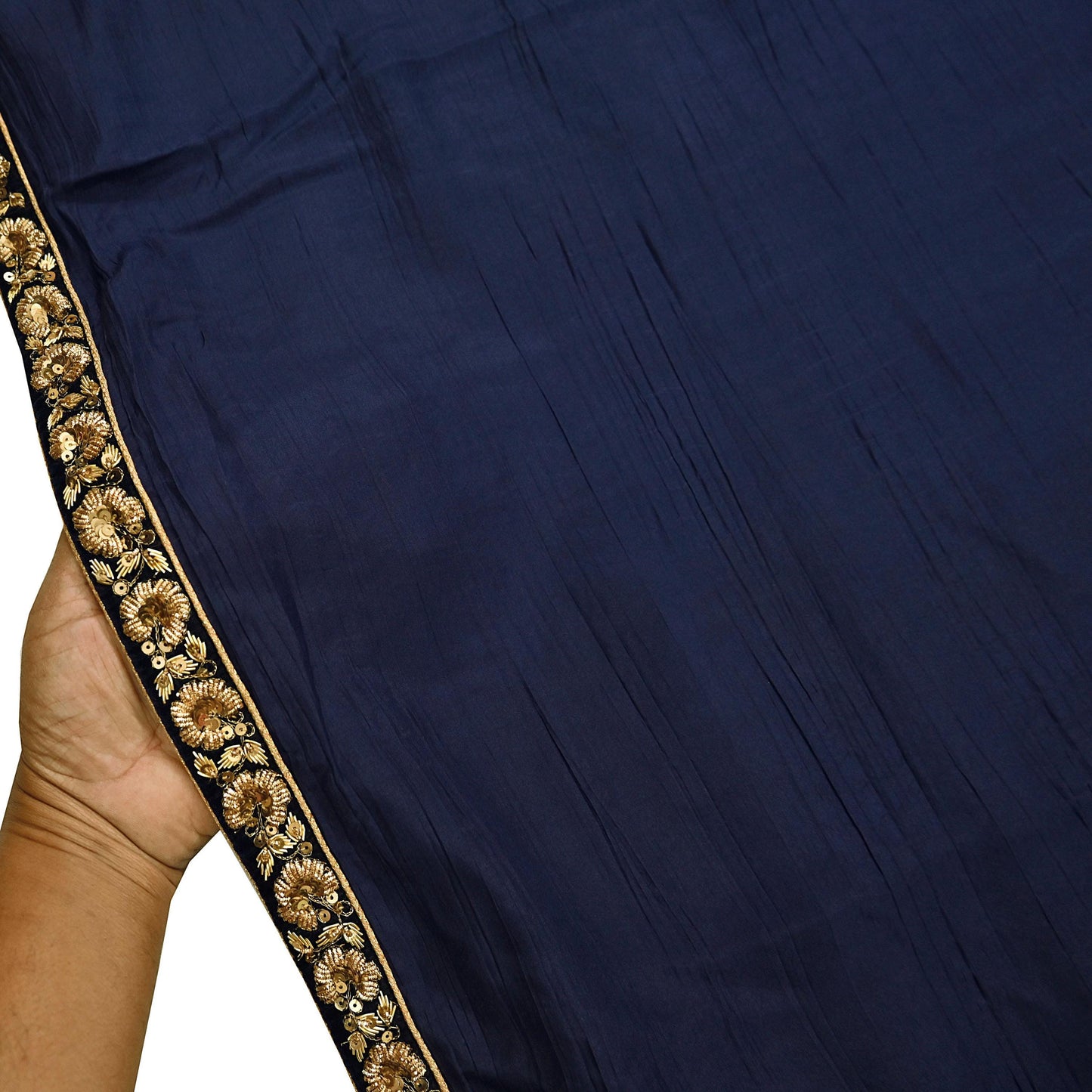 Rare Vintage Blue Pure Silk Saree Zardozi Hand Embroidered Designer Sabyasachi Sari 6 Yard Bollywood Party Wear