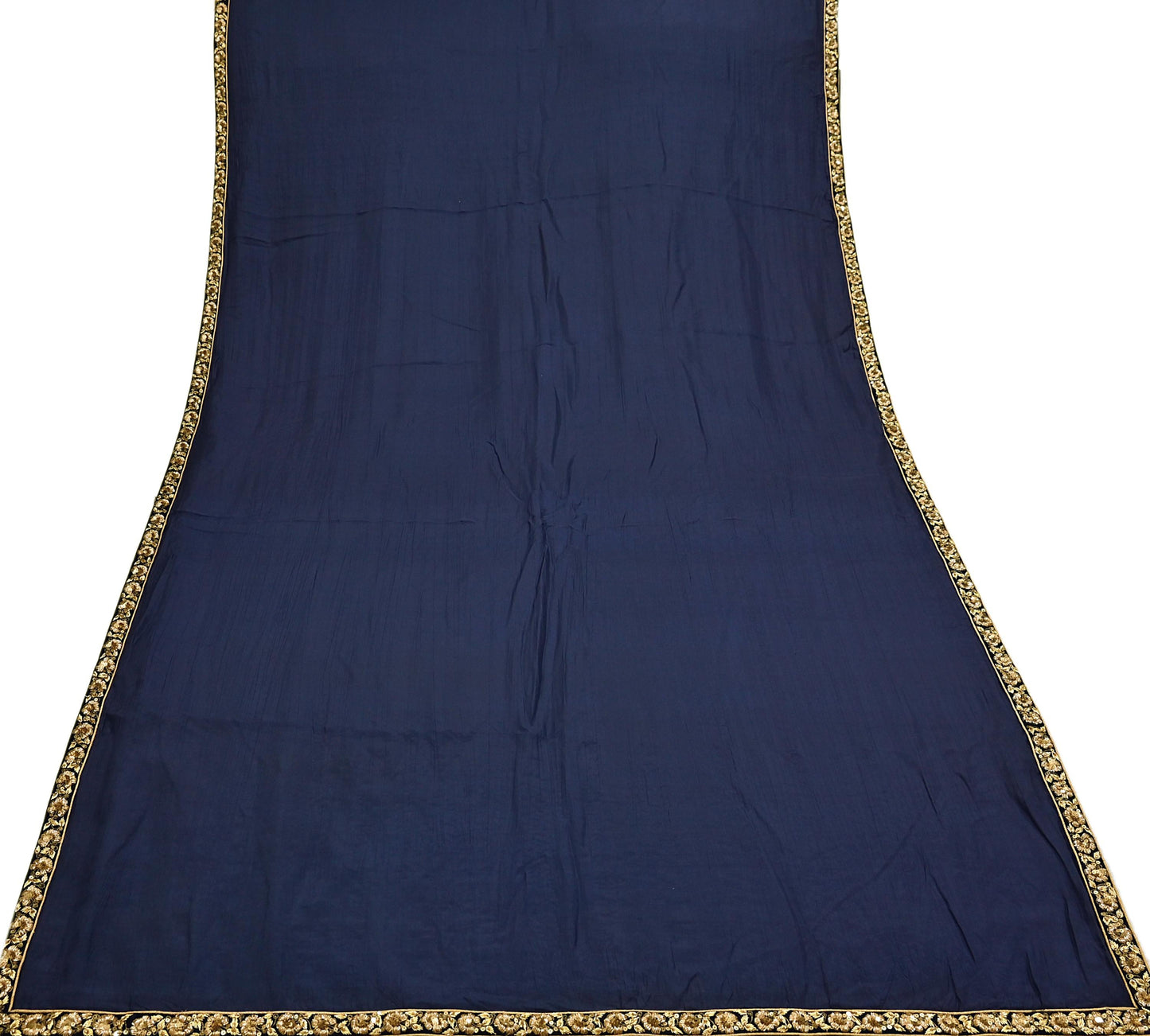 Rare Vintage Blue Pure Silk Saree Zardozi Hand Embroidered Designer Sabyasachi Sari 6 Yard Bollywood Party Wear