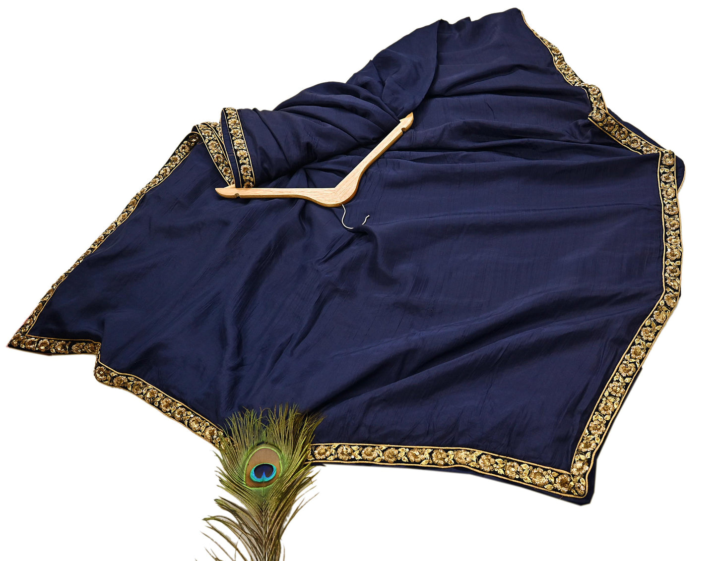 Rare Vintage Blue Pure Silk Saree Zardozi Hand Embroidered Designer Sabyasachi Sari 6 Yard Bollywood Party Wear