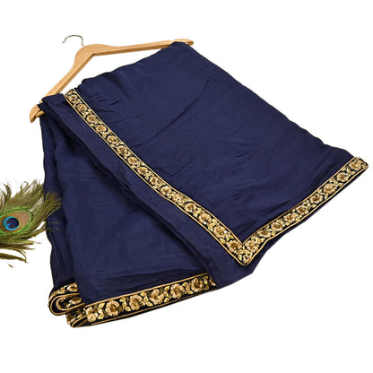 Rare Vintage Blue Pure Silk Saree Zardozi Hand Embroidered Designer Sabyasachi Sari 6 Yard Bollywood Party Wear