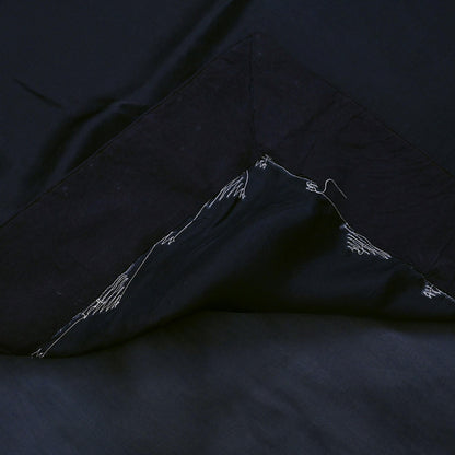 Rare Vintage Deep Blue Pure Organza Silk Saree Zardozi Hand Embroidered Designer Abu Jani Sari 5.5 Yard Bollywood Party Wear