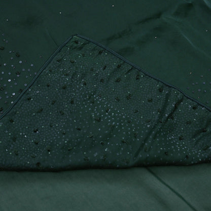 Rare Vintage Bottle Green Pure Organza Silk Saree Zardozi Hand Embroidered Sari 5.5 Yard Bollywood Party Wear