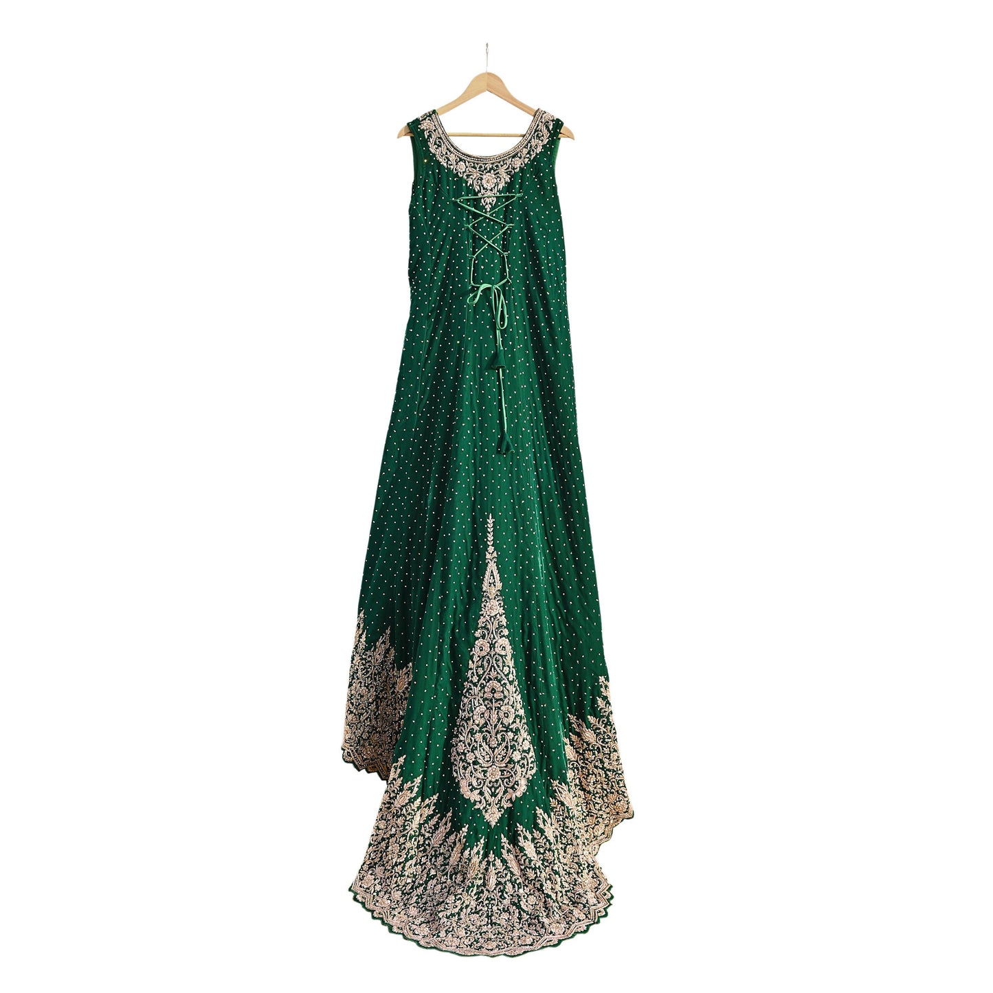 Bottle Green Velvet Anarkali Gown Vintage Bollywood Dress Zardozi Embroidered Floor Length Ethnic Party Wear Wedding Outfit