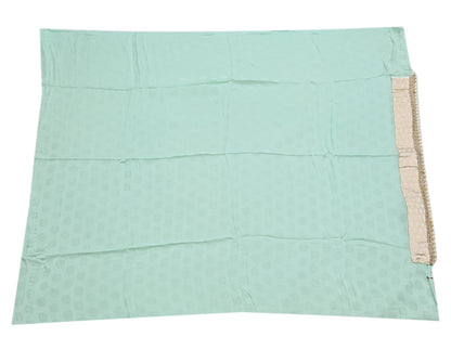 Rare Vintage Sea Green Pure Chiffon Silk Saree Hand Embroidered Mukesh Fabric 6 Yards Sari Bollywood Party Wear Ethnic With Blouse Fabric