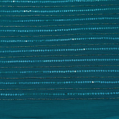 Indian Vintage Teal Blue Saree Pure Georgette Silk Hand Beaded Sari Craft Fabric 5Yd Zari Ethnic Bridal/Wedding Sarees Bollywood sari