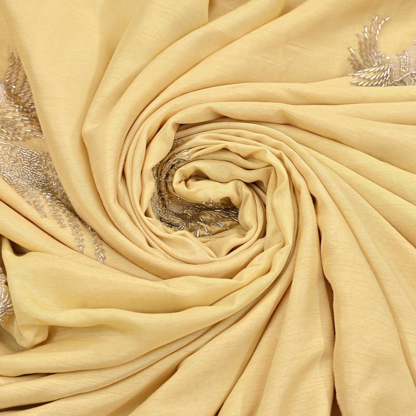 Rare Vintage Yellow Blend Silk Saree Hand Embroidered Fabric 5.5 Yard Sari Bollywood Party Wear Ethnic Designer Saree