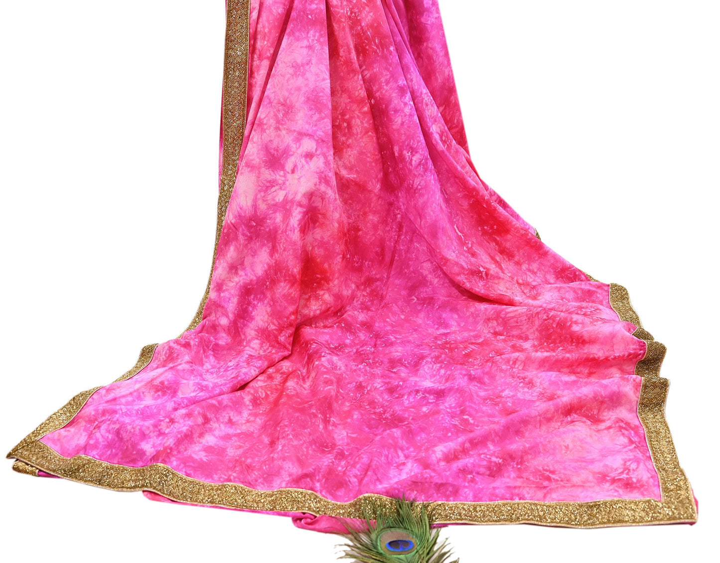 Rare Vintage Purple & Pink Pure Silk Saree Hand Embroidered Tie dye Fabric 5.5 Yards Sari Bollywood Party Wear Ethnic Designer Saree