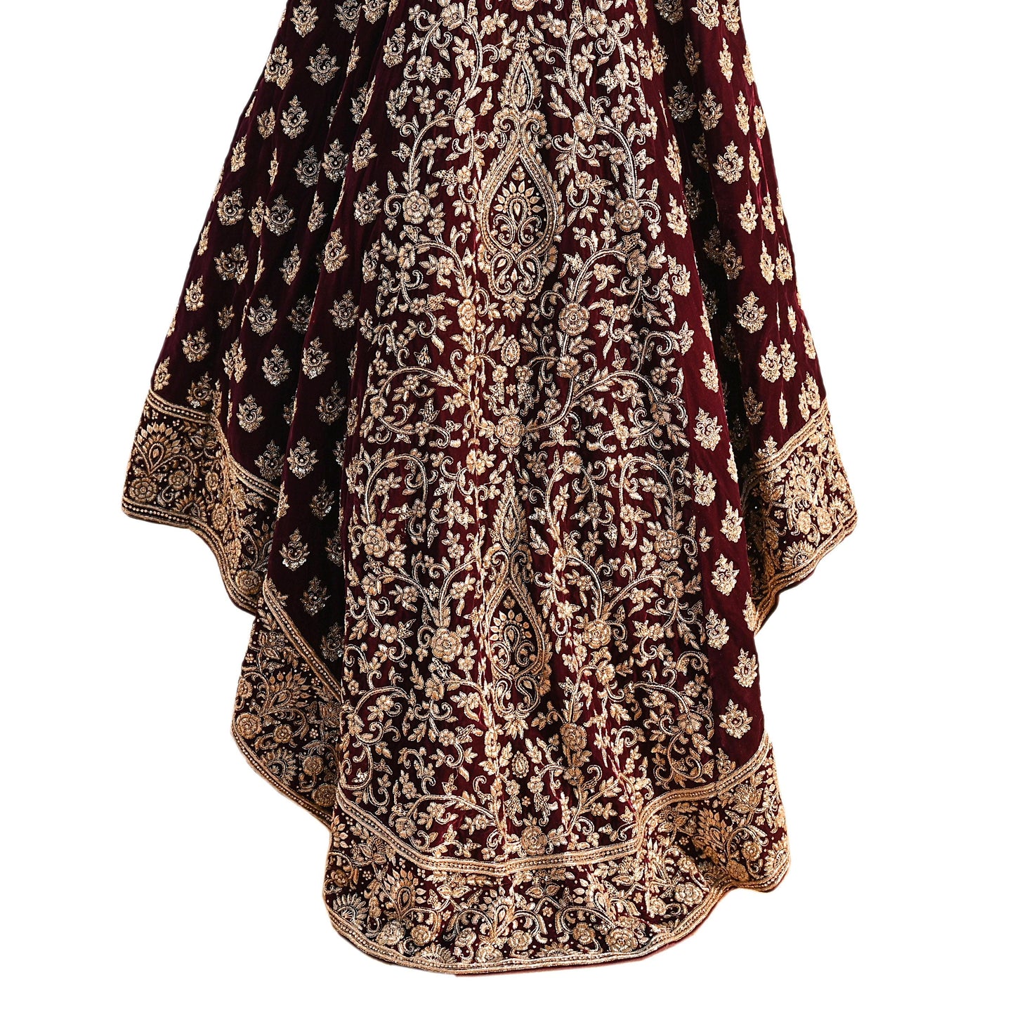Maroon Velvet Anarkali Gown Vintage Bollywood Dress Zardozi Embroidered Floor Length Ethnic Party Wear Wedding Outfit