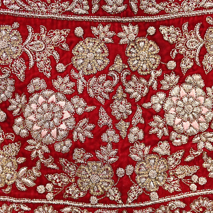 Red Velvet Anarkali Gown Vintage Bollywood Dress Zardozi hand Embroidered Floor Length Ethnic Party Wear Wedding Outfit