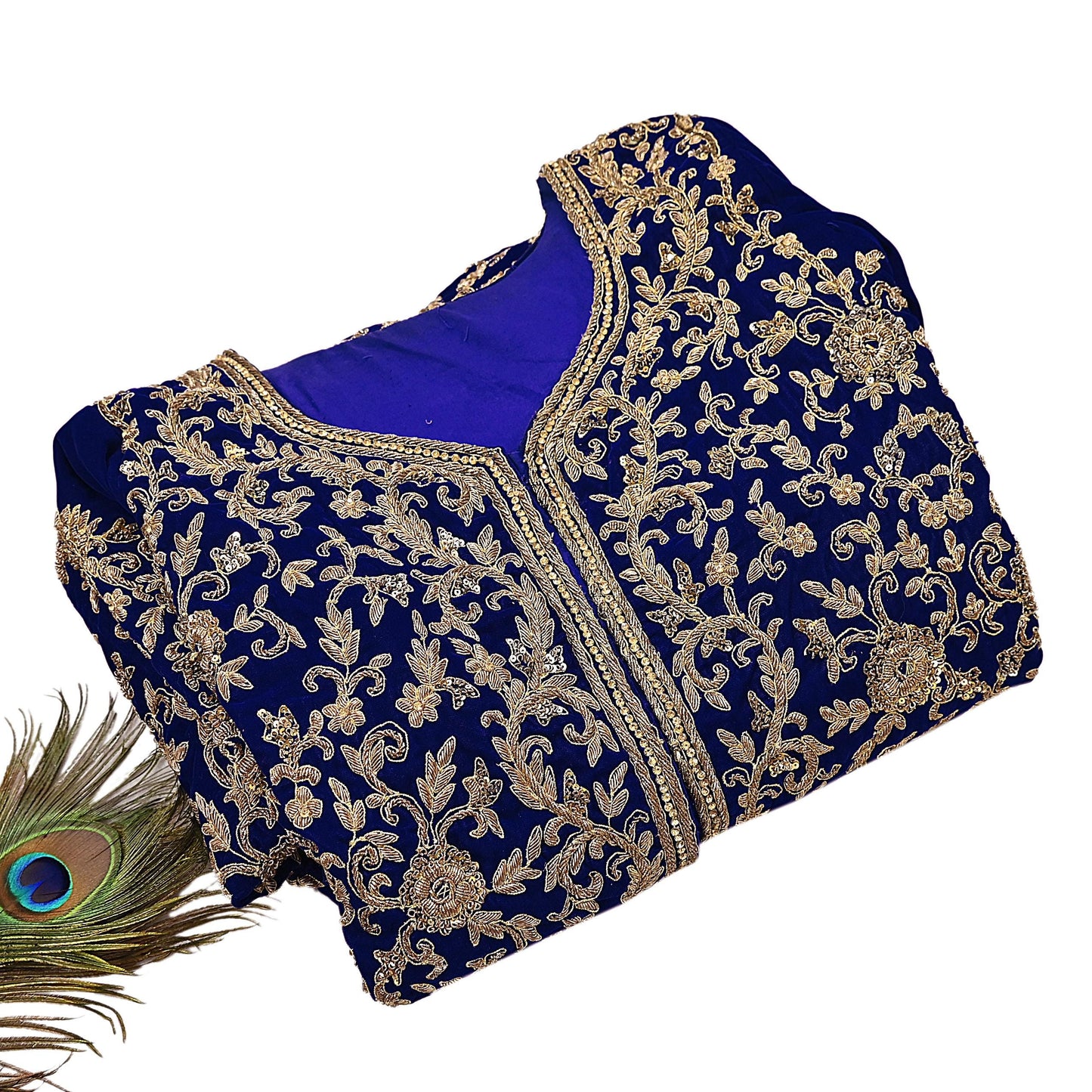 Royal Blue Velvet Anarkali style Gown Vintage Bollywood Dress hand Zardozi Embroidered Floor Length Ethnic Party Wear Wedding Outfit