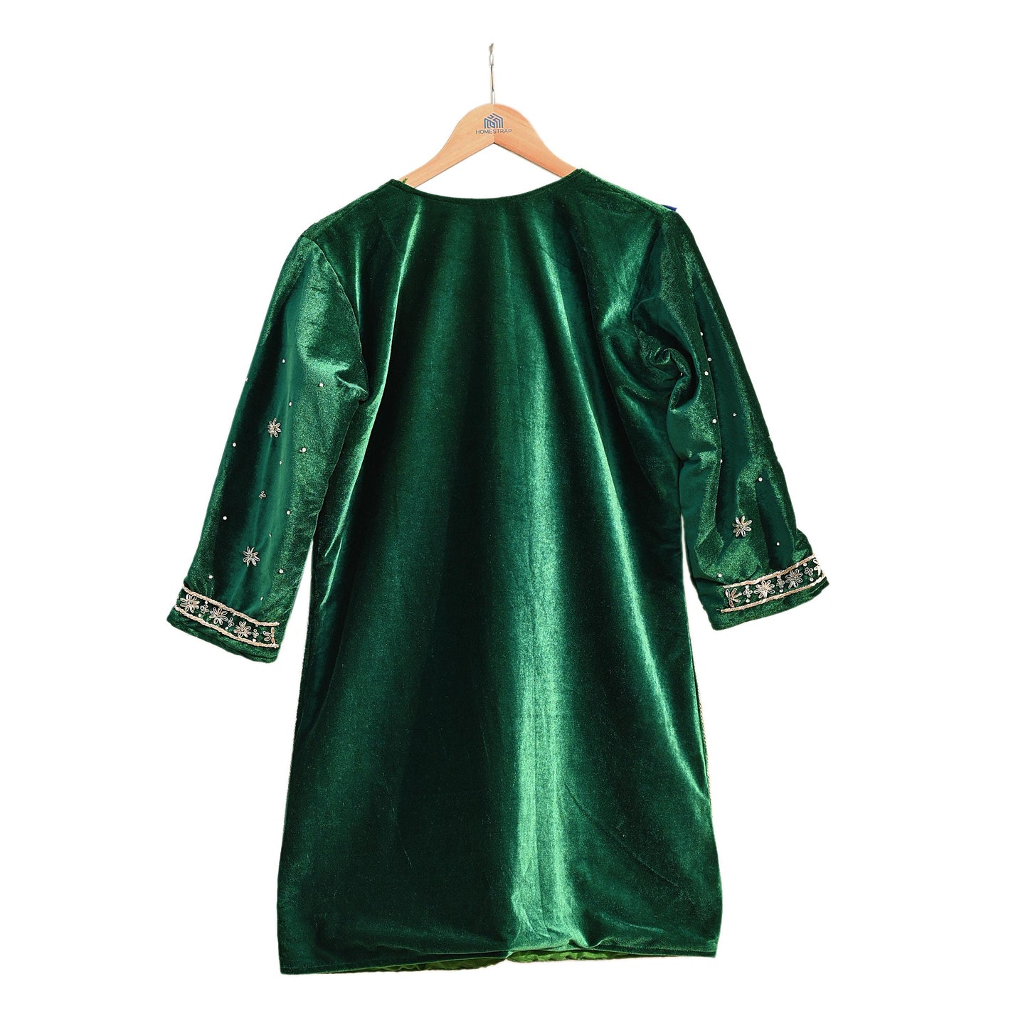 Green Velvet Straight Kurta Vintage Bollywood Dress Zardozi Embroidered Floor Length Ethnic Party Wear Wedding Outfit