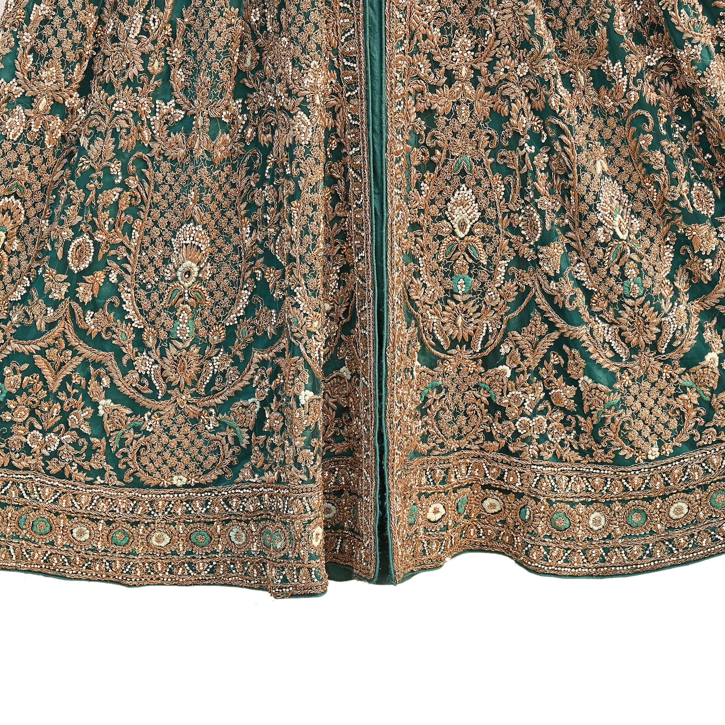 Green Net Anarkali style Gown Vintage Bollywood Dress Zardozi hand Embroidered Floor Length Ethnic Party Wear Wedding Outfit